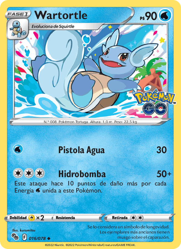 Wartortle, card 016 from Pokémon GO