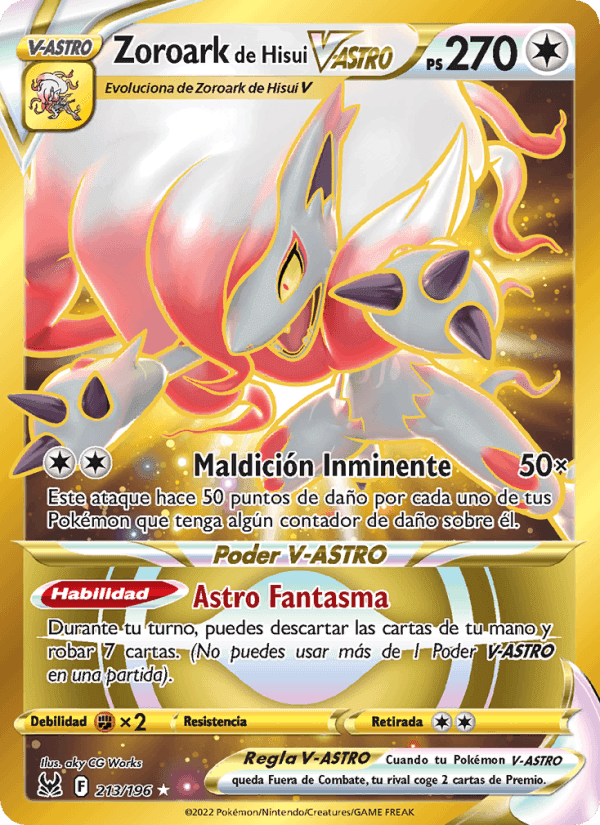 Zoroark de Hisui V-ASTRO, card 213 from Origen Perdido