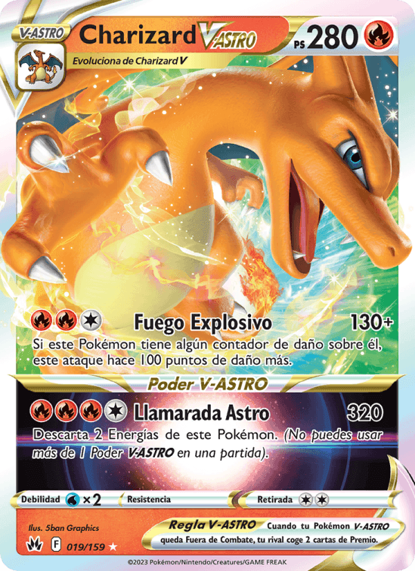 Charizard V-ASTRO, card 019 from Cenit Supremo