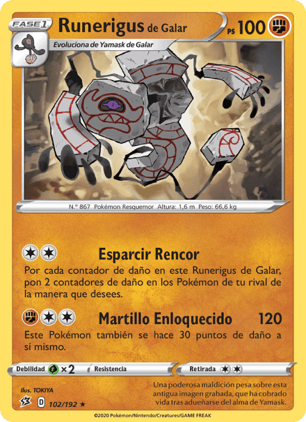Runerigus de Galar, card 102 from Choque Rebelde