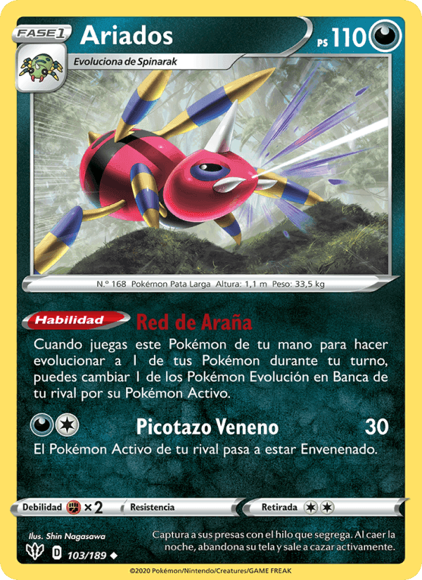 Ariados, card 103 from Oscuridad Incandescente