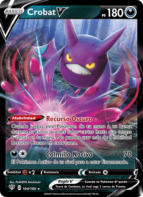 Crobat V, card 104 from Oscuridad Incandescente