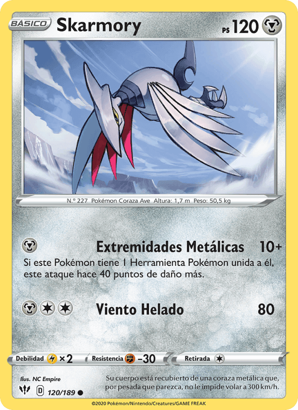 Skarmory, card 120 from Oscuridad Incandescente