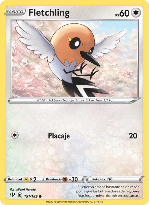 Fletchling, carta 151 de Oscuridad Incandescente