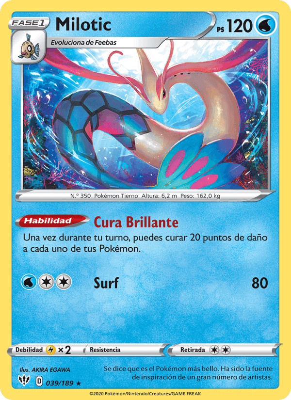 Milotic, carta 39 de Oscuridad Incandescente