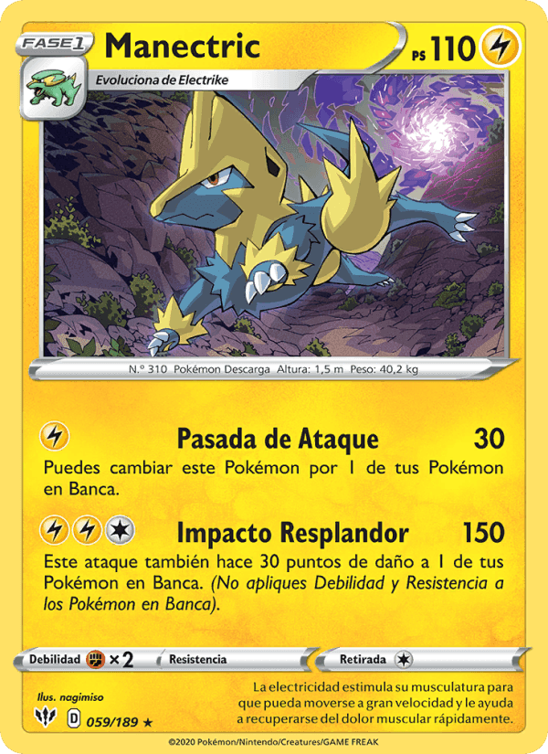 Manectric, carta 59 de Oscuridad Incandescente