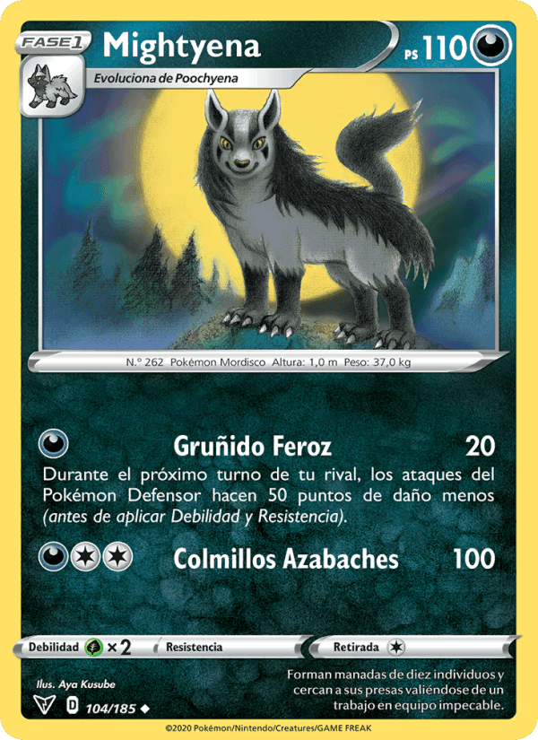 Mightyena, card 104 from Voltaje Vívido