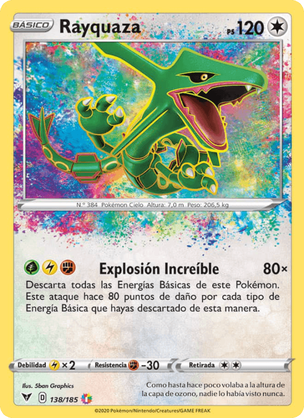 Rayquaza, card 138 from Voltaje Vívido