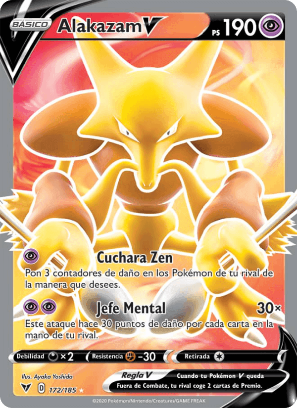 Alakazam V, card 172 from Voltaje Vívido
