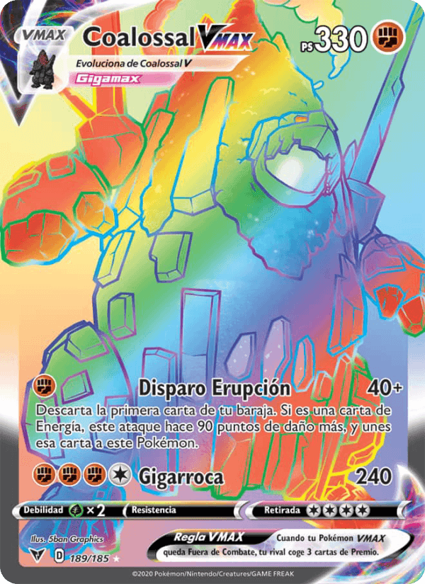 Coalossal VMAX, card 189 from Voltaje Vívido