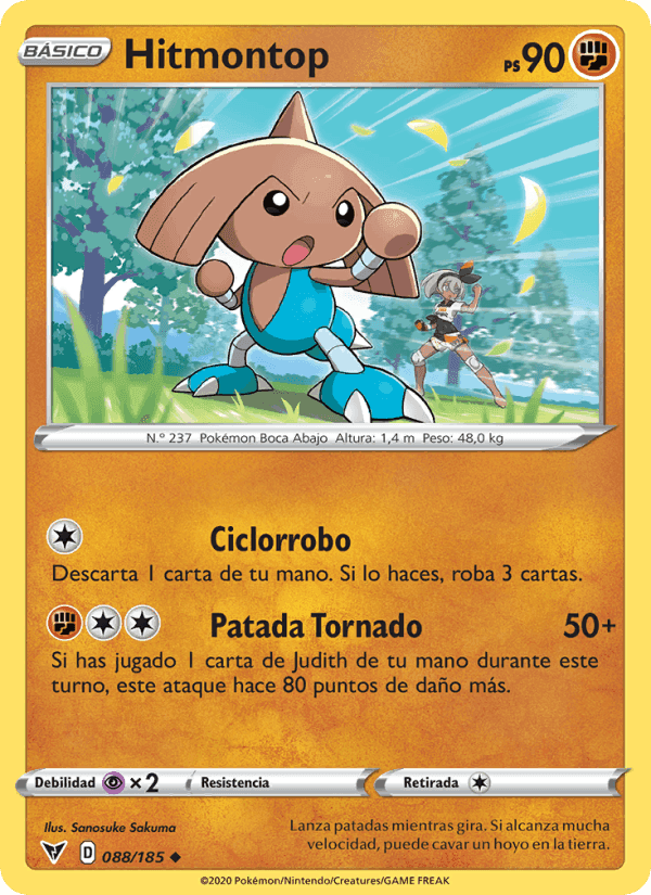 Hitmontop, card 88 from Voltaje Vívido