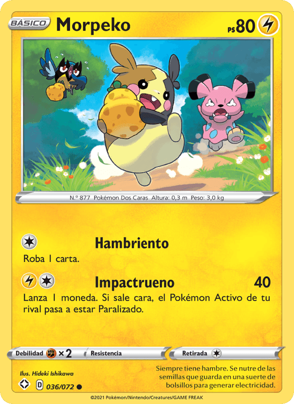 Morpeko, card 36 from Destinos Brillantes