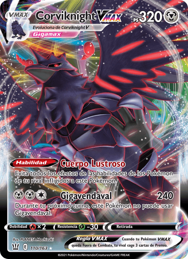 Corviknight VMAX, card 110 from Estilos de Combate