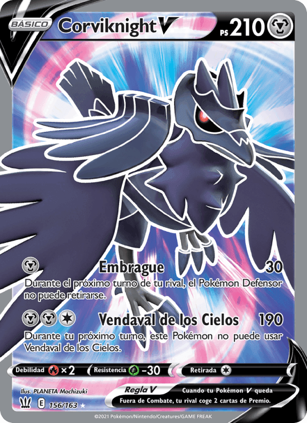 Corviknight V, card 156 from Estilos de Combate