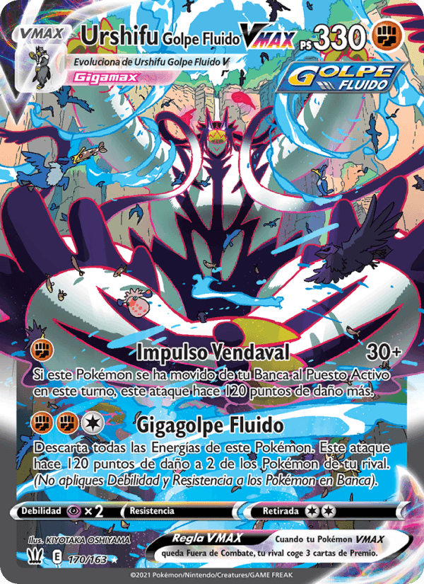 Urshifu Golpe Fluido VMAX, card 170 from Estilos de Combate
