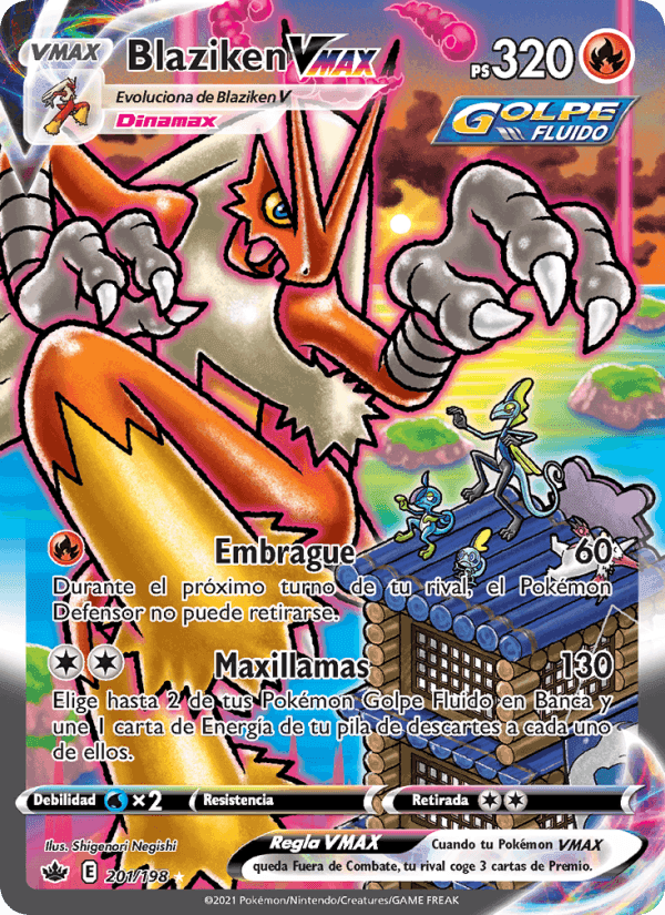 Blaziken VMAX, card 201 from Reinado Escalofriante