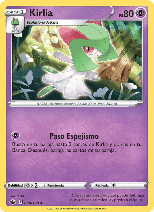 Kirlia, carta 60 di Reinado Escalofriante
