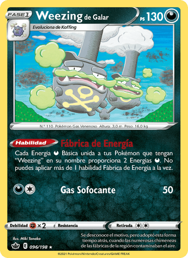 Weezing de Galar, card 96 from Reinado Escalofriante