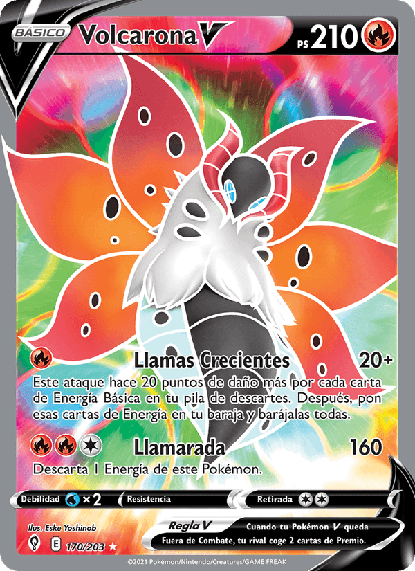 Volcarona V, card 170 from Cielos Evolutivos