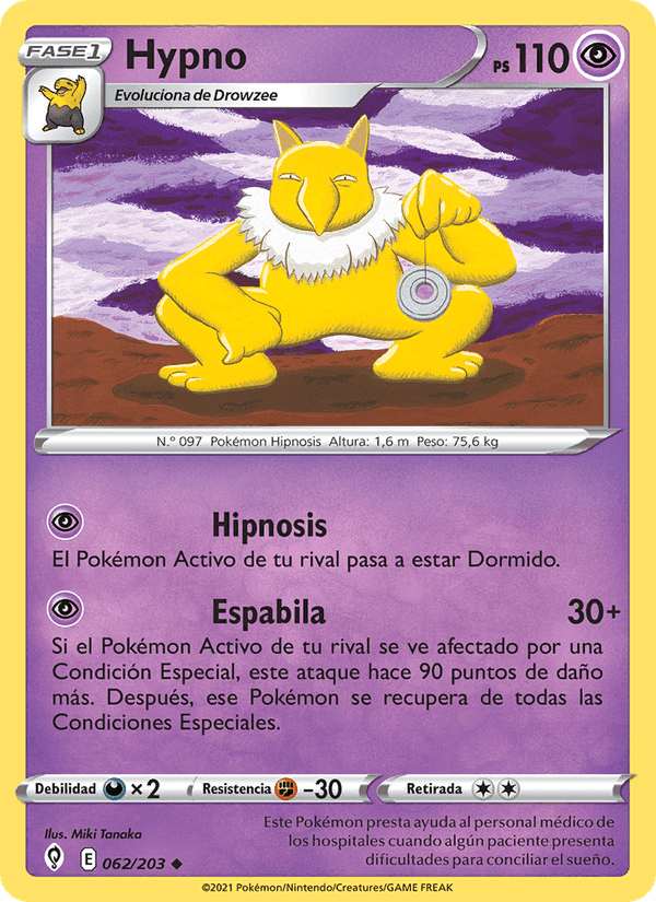 Hypno, card 62 from Cielos Evolutivos