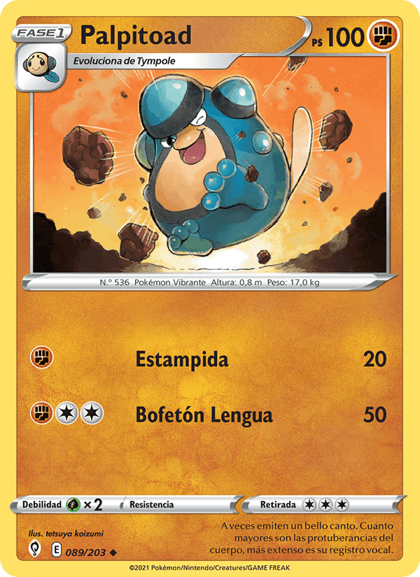 Palpitoad, card 89 from Cielos Evolutivos