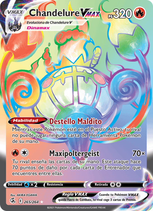 Chandelure VMAX, card 265 from Golpe Fusión