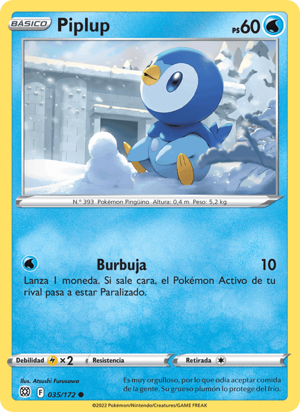 Piplup, carta 035 de Astros Brillantes