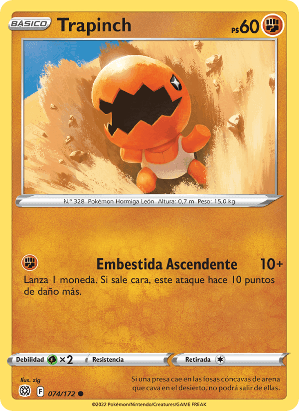 Trapinch, carta 074 de Astros Brillantes