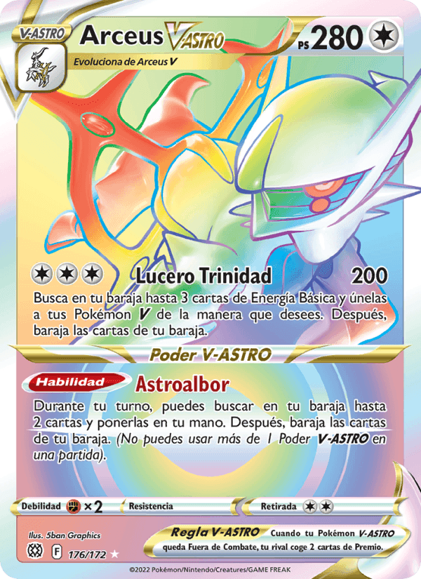 Arceus V-ASTRO, card 176 from Astros Brillantes