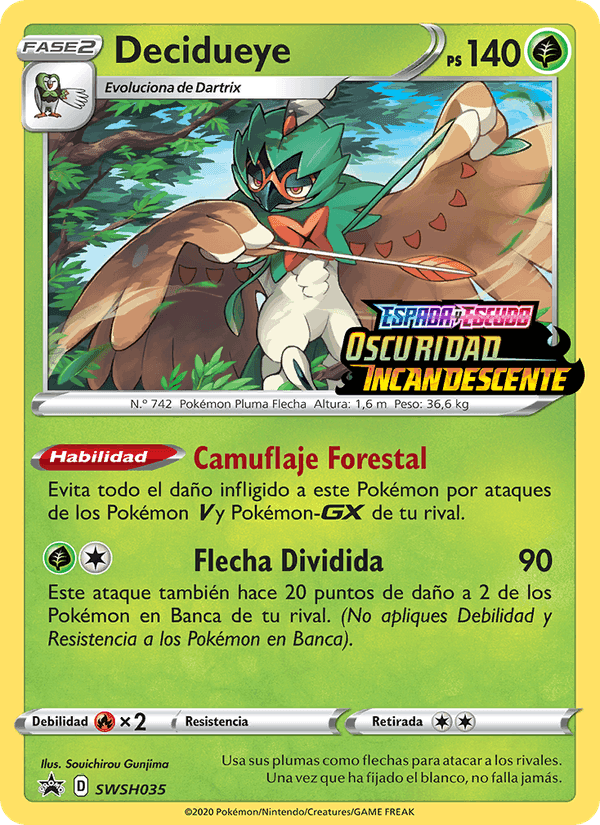 Decidueye, carta SWSH035 di Cartas de promoción ESES