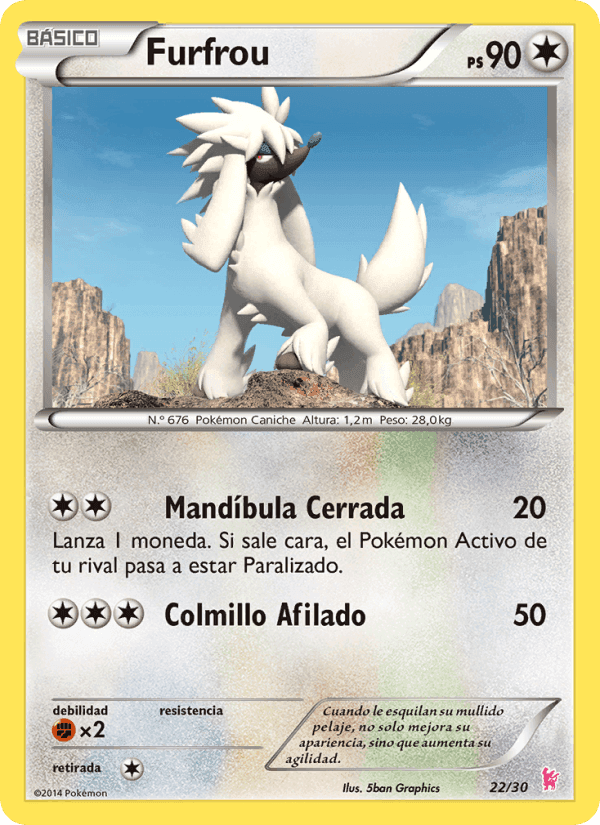 Furfrou, carta 22 di Kit de Entrenador XY (Pikachu Enmascarada)