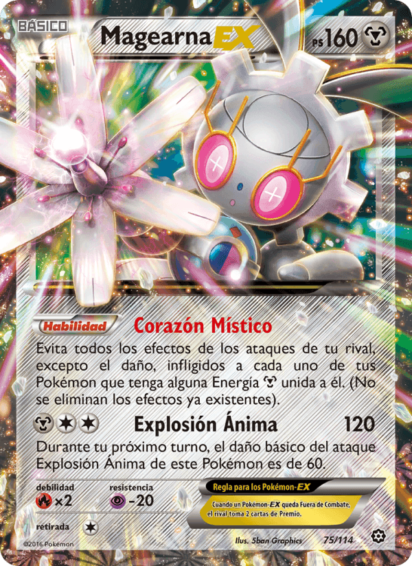 Magearna EX, card 75 from Asedio de Vapor