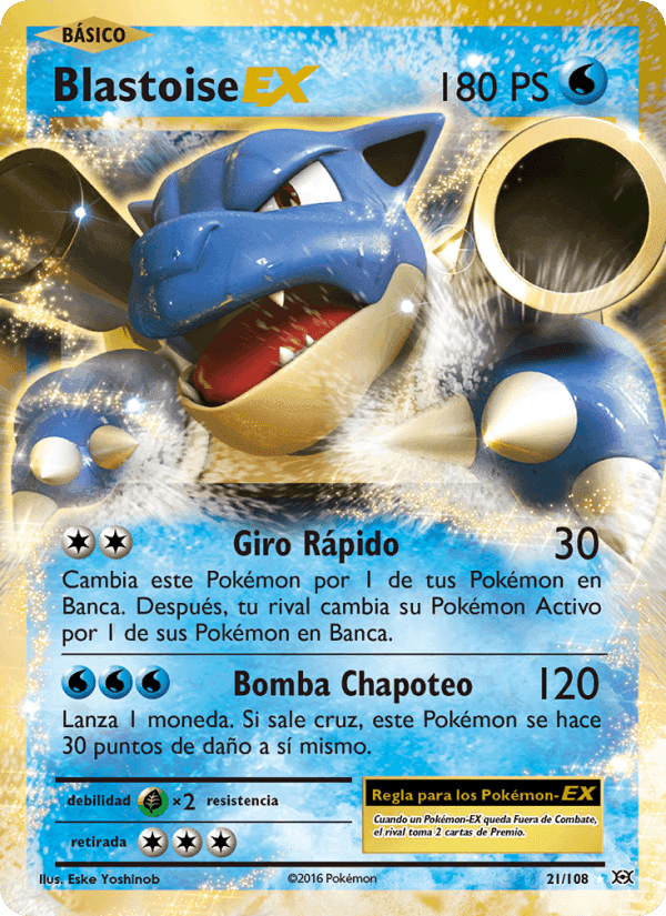 Blastoise EX, carta 21 de Evoluciones