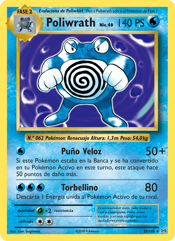 Poliwrath, card 25 from Evoluciones