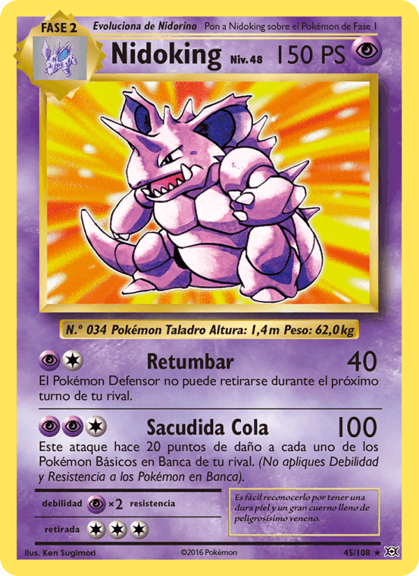 Nidoking, carta 45 de Evoluciones