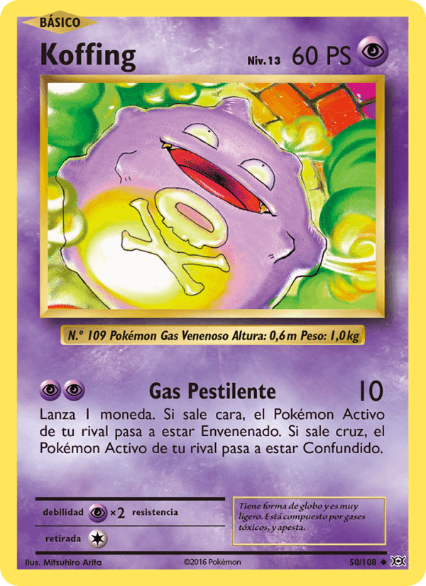Koffing, carta 50 de Evoluciones