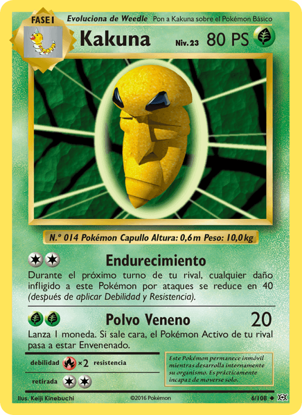 Kakuna, carta 6 de Evoluciones