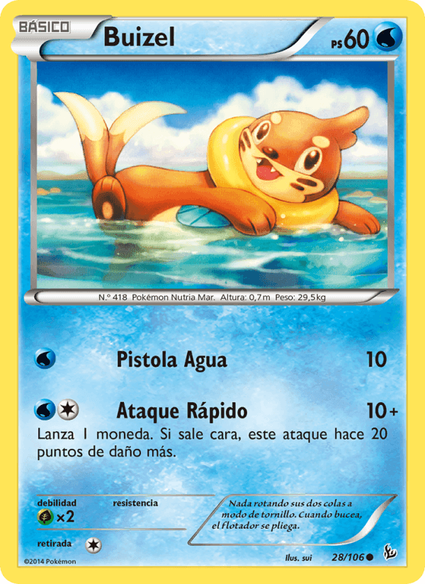 Buizel, carta 28 di Destellos de Fuego