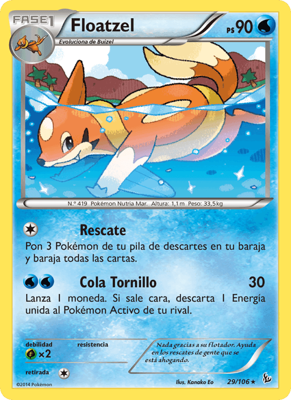 Floatzel, carta 29 di Destellos de Fuego