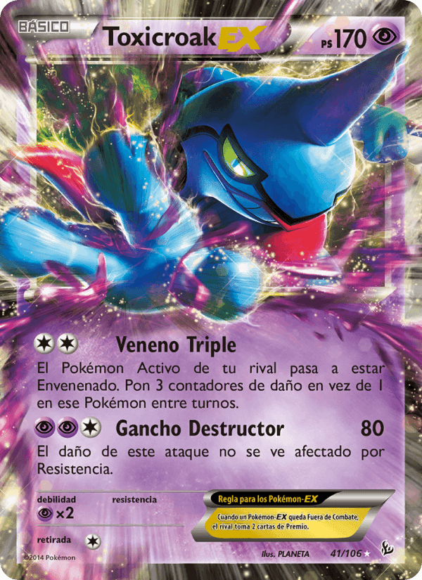 Toxicroak EX, carta 41 de Destellos de Fuego