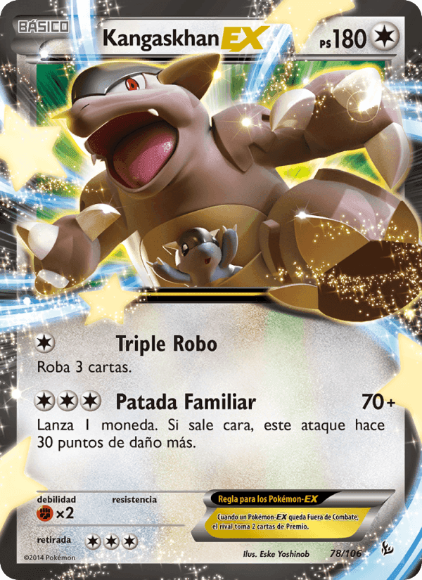 Kangaskhan EX, card 78 from Destellos de Fuego