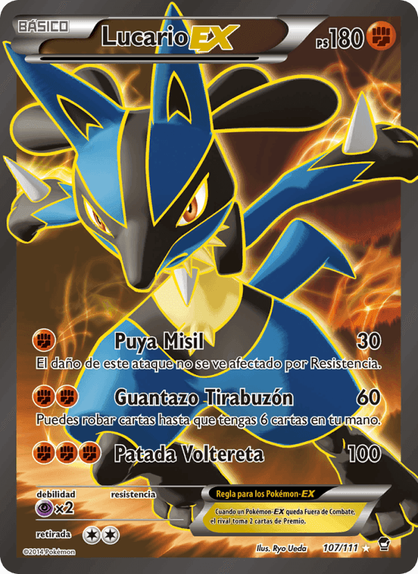 Lucario EX, card 107 from Puños Furiosos