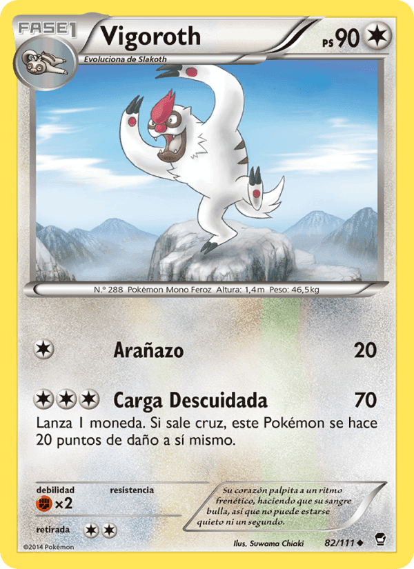 Vigoroth, carte 82 de Puños Furiosos