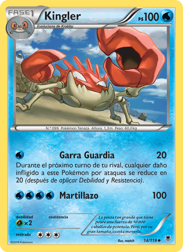 Kingler, carta 14 de Fuerzas Fantasmales