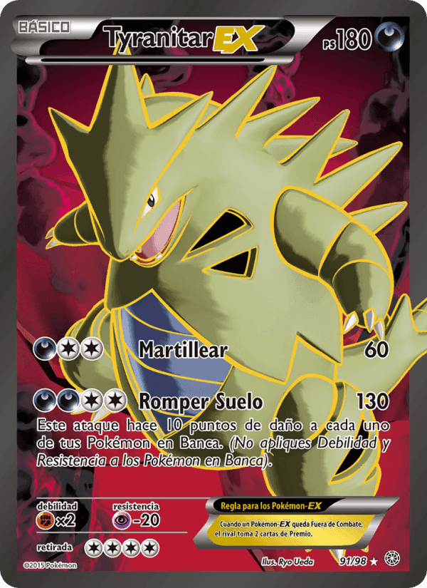 Tyranitar EX, card 91 from Antiguos Orígenes
