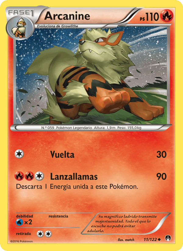 Arcanine, carta 11 de TURBOLímite