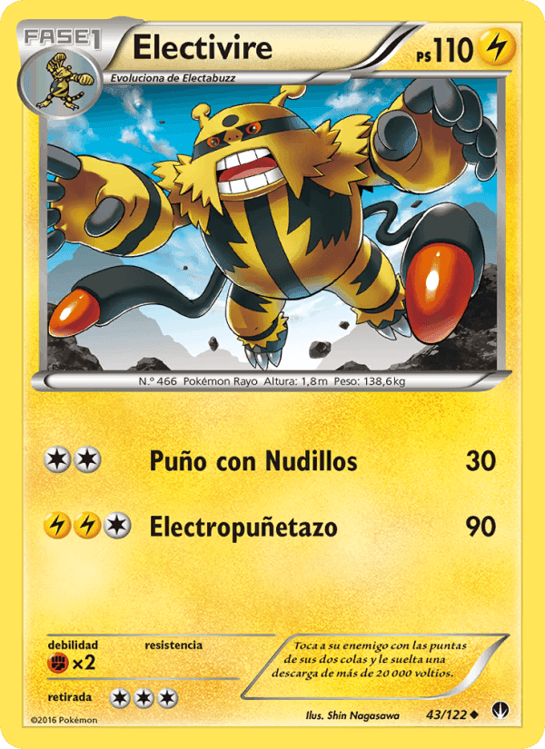 Electivire, carta 43 de TURBOLímite