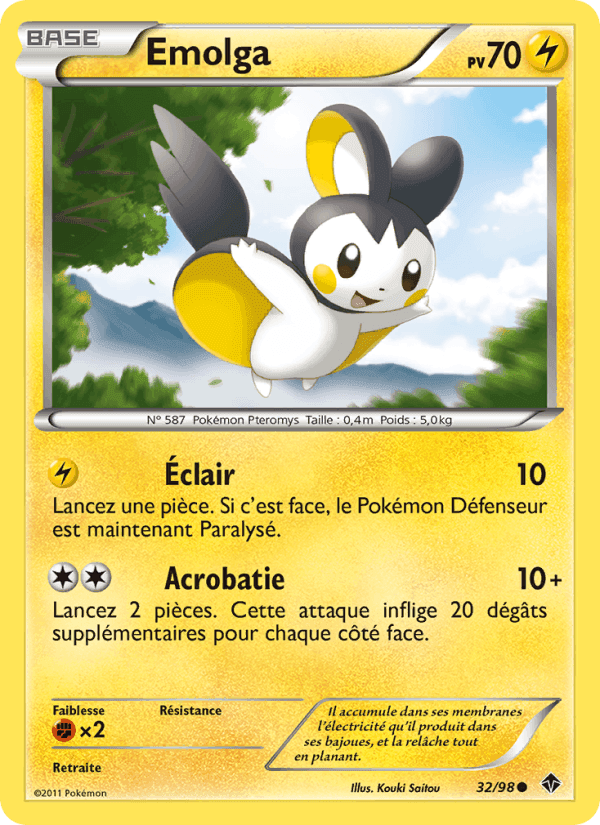 Emolga, carte 32 de Pouvoirs Émergents