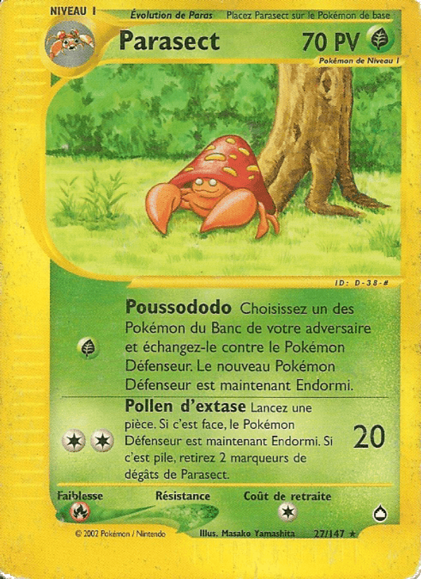 Parasect, carte 27 de Aquapolis