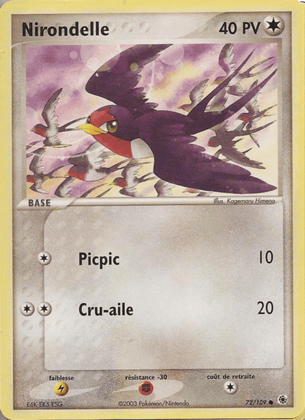 Nirondelle, carte 72 de EX Rubis & Saphir